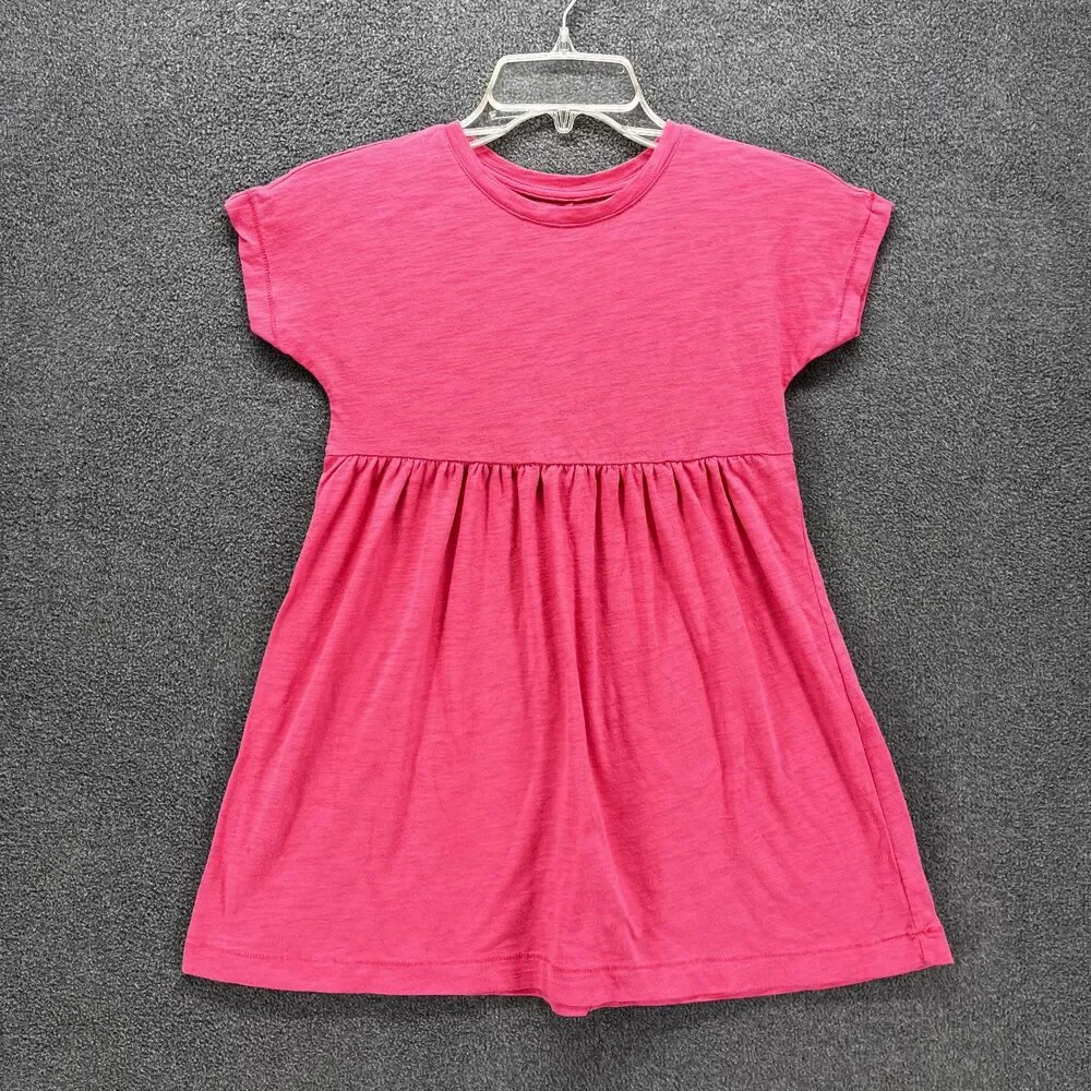 Old Navy Dress Girls Small 6 7 Pink short sleeves beach summer‎ crew neck